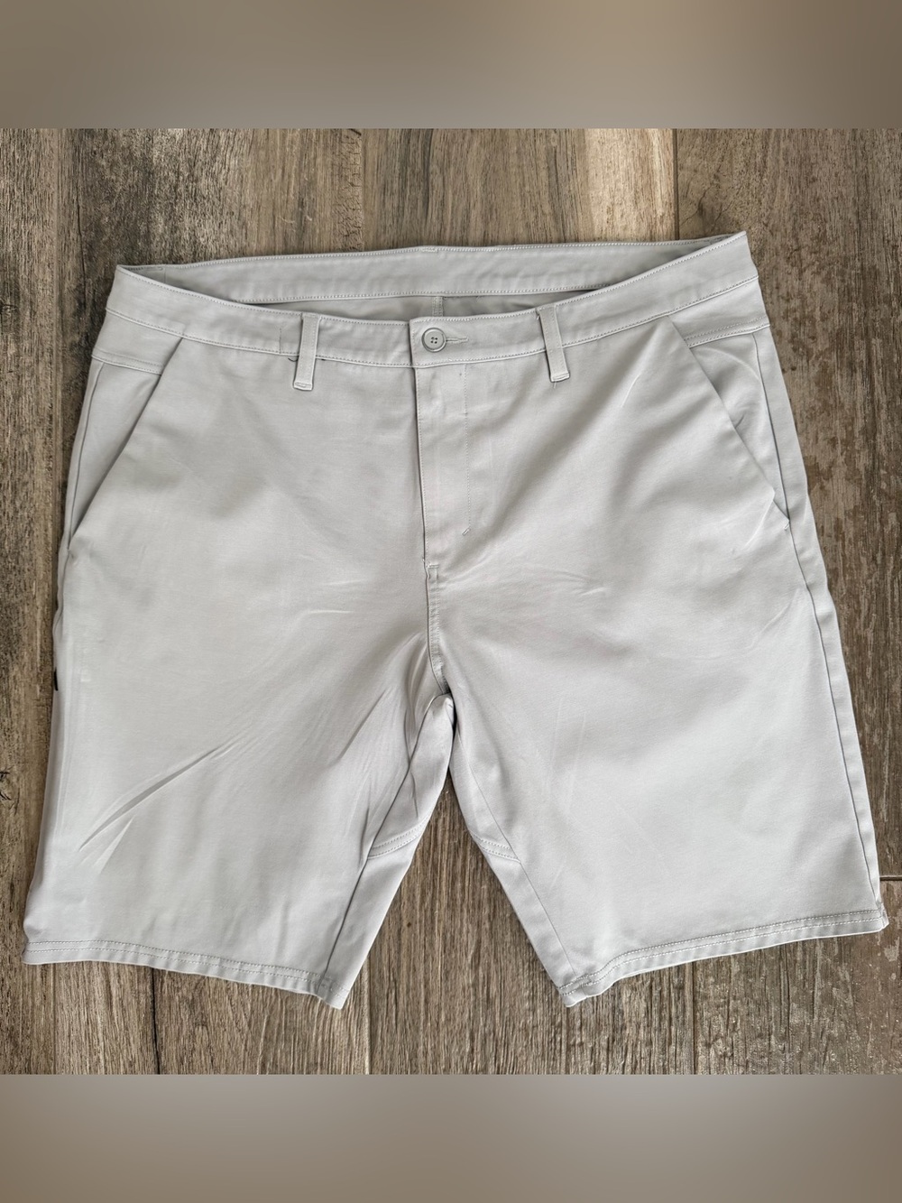 BYLT Basics Light Gray Men's Flat Front Everyday Performance Shorts 38X10